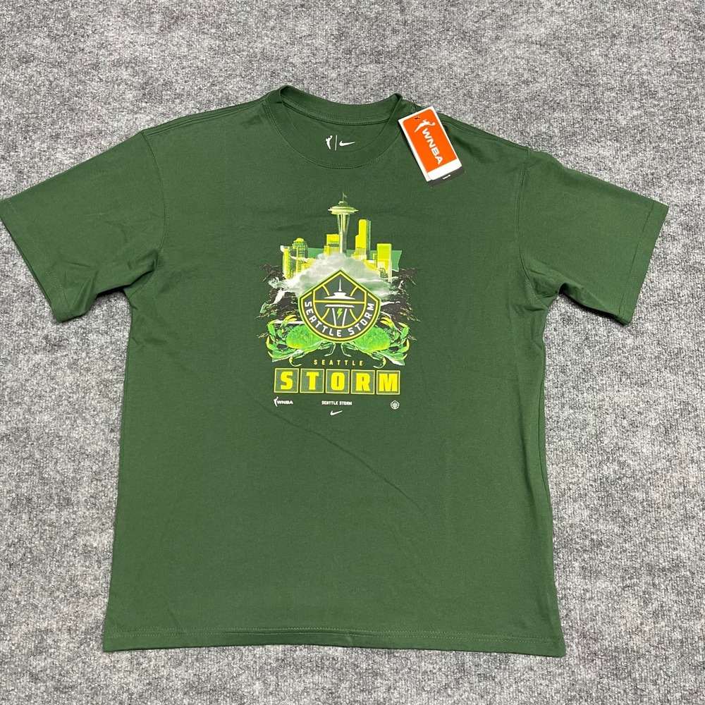 Seattle Storm T-Shirt Mens Medium Green‎ Nike WNBA Graphic Loose Fit Basketball